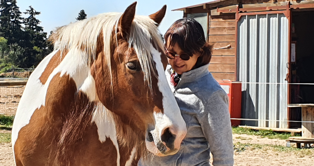 Anne avec un cheval pie